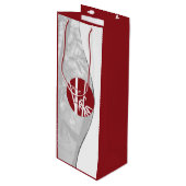Rode & Witte Douane Afbeelding & Douane Logo Wijn Cadeautas (Voorkant Gekanteld)