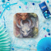 Rode witte draken papieren bordje (Feest)