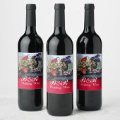 RODE WITTE DRUIVEN, DRUIVEN, PEREN, Bruiloft Wijn Etiket (Flessen)