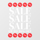 Rode Witte Elegante Uitverkoop Korting Symbool Raamsticker (Vel)