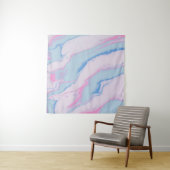 RODE WITTE EN ABSTRACTE BLAUWE BEDEKKEN WANDKLEED (In situ)