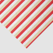 Rode, witte en beige strepen tissuepapier (Detail)