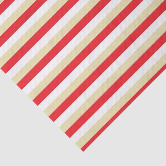 Rode, witte en beige strepen tissuepapier (Detail)