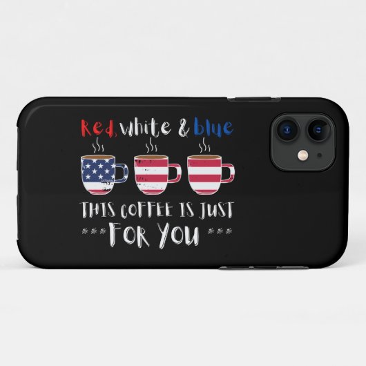 RODE WITTE EN BLAUW DEZE KOFFIE IS GEWOON... Case-Mate iPhone CASE (Achterkant (horizontaal))