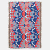 rode witte en blauwe abstracte afdruk #1 deken (Voorkant Verticaal)