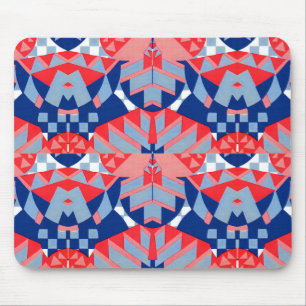 rode witte en blauwe abstracte afdruk #1 muismat