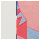 rode witte en blauwe abstracte afdruk #1 stof (Close Up)