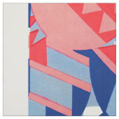 rode witte en blauwe abstracte afdruk #1 stof (Swatch)