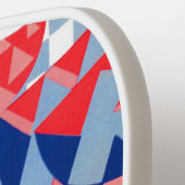 rode witte en blauwe abstracte afdruk pickleball paddle (Links Detail)