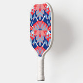 rode witte en blauwe abstracte afdruk pickleball paddle (Links)