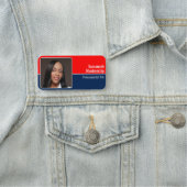 Rode Witte en Blauwe Achtergrond Aangepaste Foto Naamplaatje (In situ)