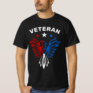 Rode witte en blauwe adelaar veteraan t-shirt