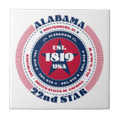 Rode, witte en blauwe Alabama keramische Tegel Tegeltje (Voorkant)