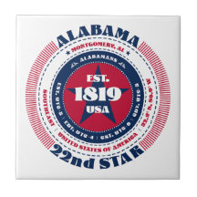 Rode, witte en blauwe Alabama keramische Tegel