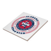 Rode, witte en blauwe Alabama keramische Tegel Tegeltje (Zijkant)
