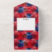 Rode Witte en Blauwe Amerikaanse bruiloft All In One Uitnodiging (Buitenkant)