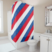 Rode, witte en blauwe Amerikaanse patriottische Douchegordijn (In situ)