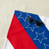 Rode, witte en blauwe Amerikaanse patriottische Strandlaken (In situ)