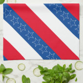 Rode, witte en blauwe Amerikaanse patriottische Theedoek (Gevouwen)