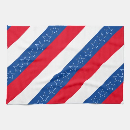 Rode, witte en blauwe Amerikaanse patriottische Theedoek (Horizontaal)