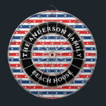 Rode Witte en Blauwe Amerikaanse Vlag Patriottisch Dartbord<br><div class="desc">Rood Wit en Blauw Amerikaanse Vlag Patriottische Familienaam Dart Board</div>