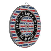 Rode Witte en Blauwe Amerikaanse Vlag Patriottisch Dartbord (Voorkant Links)