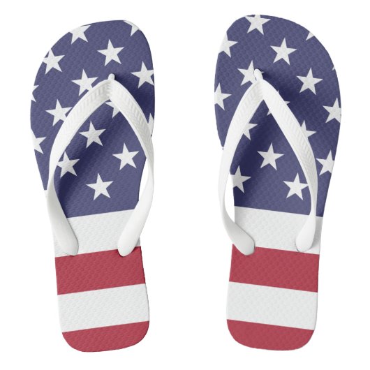 Rode witte en blauwe Amerikaanse vlag Teenslippers (Voetbed)