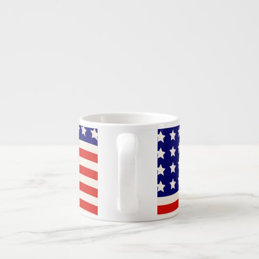 Rode witte en blauwe Amerikaanse vlagsterren en -s Espresso Kop (Achterkant)