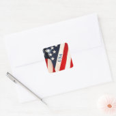 Rode witte en blauwe Amerikaanse vlagsterren en -s Vierkante Sticker (Envelop)