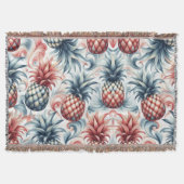 Rode, witte en blauwe ananas deken (Voorkant)