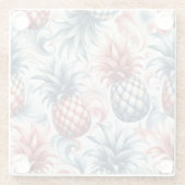 Rode, witte en blauwe ananas glazen onderzetter (Achterkant)