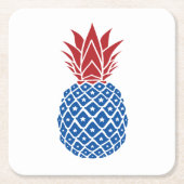 Rode witte en blauwe ananas kartonnen onderzetters (Voorkant)