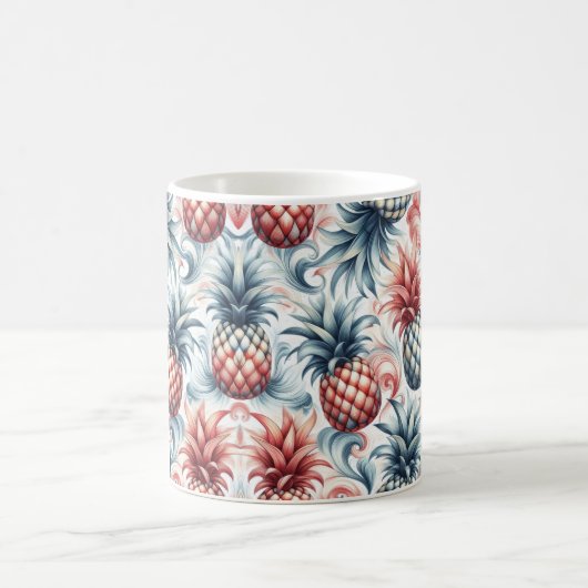 Rode, witte en blauwe ananas koffiemok (Center)