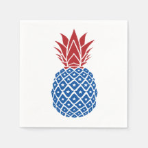 Rode witte en blauwe ananas