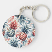 Rode, witte en blauwe ananas sleutelhanger (Achterkant)