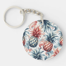 Rode, witte en blauwe ananas