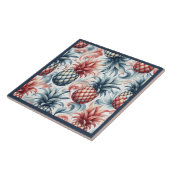 Rode, witte en blauwe ananas tegeltje (Zijkant)