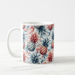 Rode, Witte en Blauwe Ananassen Koffiemok