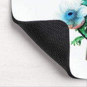 Rode witte en blauwe anemonen van Redoute Muismat (Hoek)
