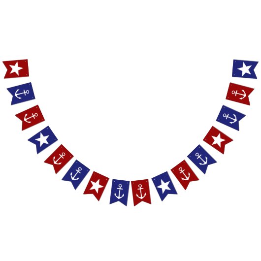 Rode witte en blauwe ankers en sterren vlaggetjes (Alle)