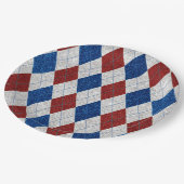Rode, witte en blauwe Argyle, 4 juli glitter Papieren Bordje (Gekanteld)