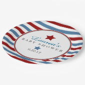 Rode witte en blauwe Baby shower Papieren Bordje (Gekanteld)