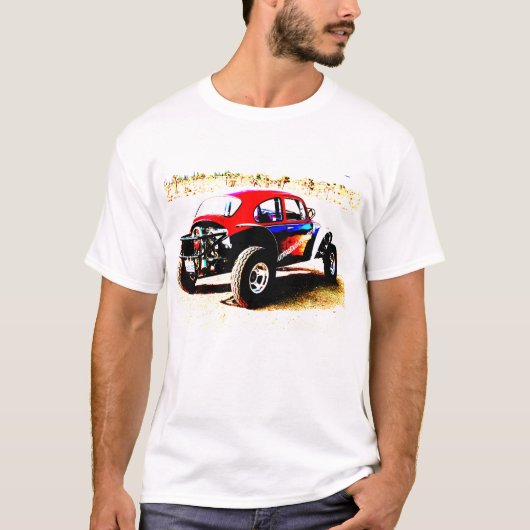 rode witte en blauwe baja bug in alle categorieën t-shirt (Voorkant)