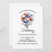 Rode witte en blauwe ballonnen kaart (Voorkant / Achterkant)