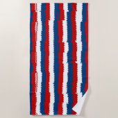Rode, witte en blauwe band strandlaken (Voorkant)