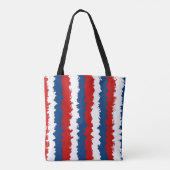 Rode, witte en blauwe band tote bag (Achterkant)