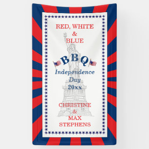 Rode, Witte en Blauwe BBQ vierde van de Partij van Spandoek
