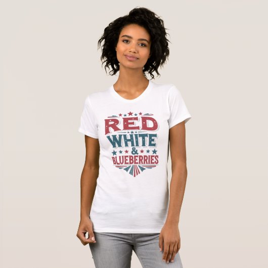 Rode, witte en blauwe bessen Patriot Freedom T-shirt (Voorkant volledig)