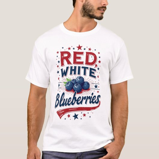 Rode, witte en blauwe bessen Patriot Freedom T-shirt (Voorkant)