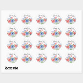 Rode Witte en Blauwe Bloemen met vlag Sticker (Vel)